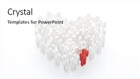  Presentation with shape heart - Presentation theme featuring group of people background and a white colored foreground