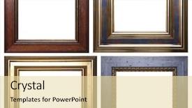  Presentation with element - PPT theme with group of picture frame isolated on white background design element background and a blonde colored foreground