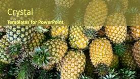  Presentation with pineapple - Slide set with group-of-pineapple-fruit background and a tawny brown colored foreground