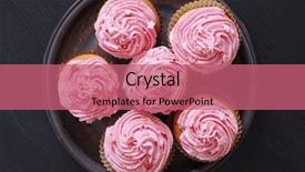  Presentation with focus group - PPT layouts enhanced with group of pink cupcakes selective background and a coral colored foreground