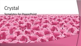  Presentation with piggy bank broken piggybank - Audience pleasing presentation design consisting of group of pink piggy bank backdrop and a white colored foreground