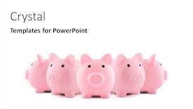  Presentation with pink white - Slide deck with group-of-pink-piggy-banks background and a white colored foreground