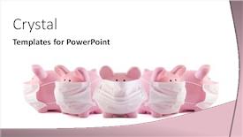  Presentation with pink white - Beautiful slide deck featuring group-of-pink-piggy-banks backdrop and a white colored foreground