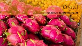  Presentation with pitaya - PPT theme enhanced with group-of-pitaya-fruit background and a gold colored foreground