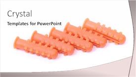  Presentation with plastic - Cool new presentation design with group-of-plastic-dowels-isolated backdrop and a white colored foreground