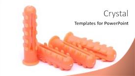  Presentation with plastic - Presentation theme enhanced with group-of-plastic-dowels-isolated background and a white colored foreground