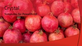  Presentation with pomegranate - Colorful presentation theme enhanced with group of pomegranates pomegranate closeup backdrop and a red colored foreground