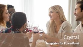  Presentation with multi ethnic group - Audience pleasing PPT theme consisting of group-of-positive-young-multi backdrop and a coral colored foreground