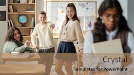  Presentation with bullying - Slide deck consisting of group-of-pre-teen-caucasian background and a coral colored foreground