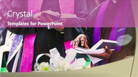  Presentation with prayers - PPT layouts having group-of-priests-reading-prayers background and a coral colored foreground