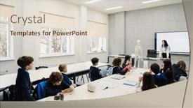  Presentation with school children - Presentation theme enhanced with group-of-primary-school-children and a lemonade colored foreground