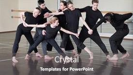  Presentation with professional - Colorful slides enhanced with group-of-professional-contemporary-dancers backdrop and a gray colored foreground