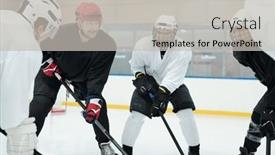  Presentation with professional training - Theme enhanced with group-of-professional-young-hockey background and a light gray colored foreground