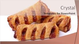  Presentation with pastries - PPT theme with group-of-puff-pastries-puffs background and a lemonade colored foreground