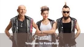  Presentation with punk - Slide set consisting of group-of-punk-people-posing background and a violet colored foreground