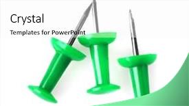  Presentation with group - Audience pleasing theme consisting of group of push-pins isolated backdrop and a white colored foreground