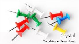  Presentation with group - Amazing theme having group of push-pins isolated backdrop and a white colored foreground