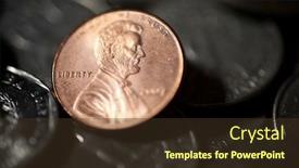  Presentation with quarter - Colorful slide set enhanced with group-of-quarter-dollar-coins backdrop and a tawny brown colored foreground