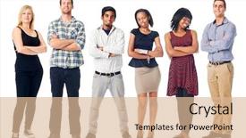  Presentation with confident - Amazing presentation design having group of real confident people backdrop and a lemonade colored foreground