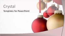  Presentation with red gold white - Beautiful presentation featuring group of red and gold christmas decorations against white background backdrop and a white colored foreground