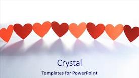  Presentation with craft - Colorful slide deck enhanced with group of red hearts connected backdrop and a sky blue colored foreground