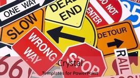  Presentation with road signs - Cool new presentation with group of road signs backdrop and a red colored foreground