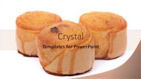  Presentation with pastries - Presentation design featuring group-of-rolled-pastries-isolated background and a gold colored foreground
