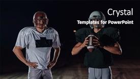  Presentation with rugby players - Slide set featuring group-of-rugby-players-tightly background and a black colored foreground