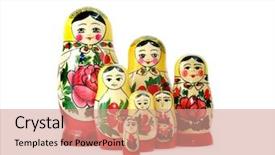  Presentation with russian doll - Cool new presentation theme with group of russian nesting doll backdrop and a coral colored foreground