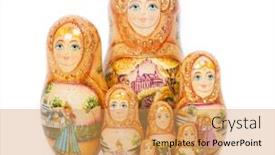  Presentation with russian doll - Audience pleasing presentation consisting of group-of-russian-nesting-dolls backdrop and a yellow colored foreground
