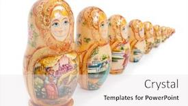  Presentation with russian doll - Presentation design featuring group-of-russian-nesting-dolls background and a white colored foreground