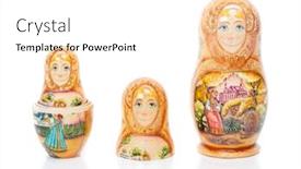  Presentation with russian doll - Presentation design enhanced with group-of-russian-nesting-dolls background and a white colored foreground