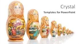  Presentation with russian doll - Beautiful presentation design featuring group-of-russian-nesting-dolls backdrop and a white colored foreground