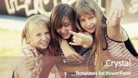  Presentation with school - Cool new presentation with group of school girls having backdrop and a  colored foreground