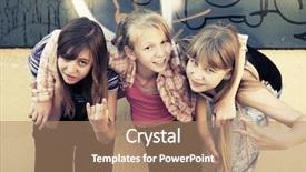  Presentation with group of girls - Cool new presentation with group of school girls having backdrop and a  colored foreground