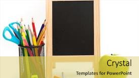  Presentation with isolation - Colorful slide deck enhanced with objects on a white background backdrop and a yellow colored foreground