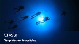  Presentation with deep sea - Theme with group of scuba divers background and a navy blue colored foreground