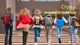  Presentation with high school - Presentation enhanced with group-of-secondary-or-high background and a violet colored foreground