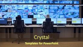  Presentation with data center - PPT theme enhanced with group-of-security-data-center background and a tawny brown colored foreground