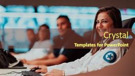  Presentation with data security - Slide set featuring group-of-security-data-center background and a tawny brown colored foreground