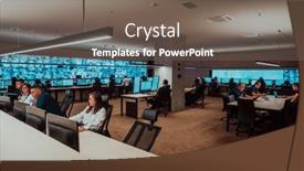  Presentation with data security - Slides featuring group-of-security-data-center background and a violet colored foreground