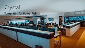  Presentation with data security - Presentation consisting of group-of-security-data-center background and a light blue colored foreground