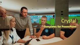  Presentation with security guards - PPT theme with group-of-security-guards-sitting background and a tawny brown colored foreground