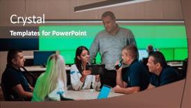  Presentation with security guards - Presentation with group-of-security-guards-sitting background and a violet colored foreground