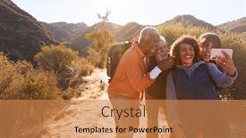  Presentation with selfie - Beautiful presentation featuring group-of-senior-friends-posing backdrop and a coral colored foreground