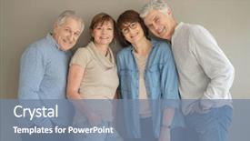  Presentation with people - Cool new slides with group of senior people isolated backdrop and a seafoam green colored foreground