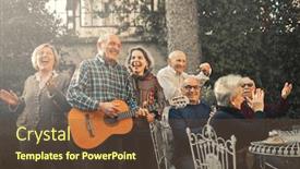  Presentation with seniors - Theme featuring group-of-seniors-celebrating background and a tawny brown colored foreground
