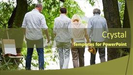  Presentation with seniors - Cool new PPT theme with group-of-seniors-from-behind backdrop and a tawny brown colored foreground