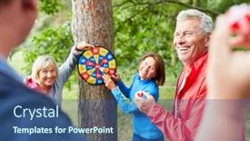  Presentation with free nature - Slide set consisting of group-of-seniors-having-fun background and a ocean colored foreground