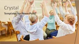  Presentation with old people - Beautiful presentation design featuring group-of-seniors-in-old backdrop and a lemonade colored foreground